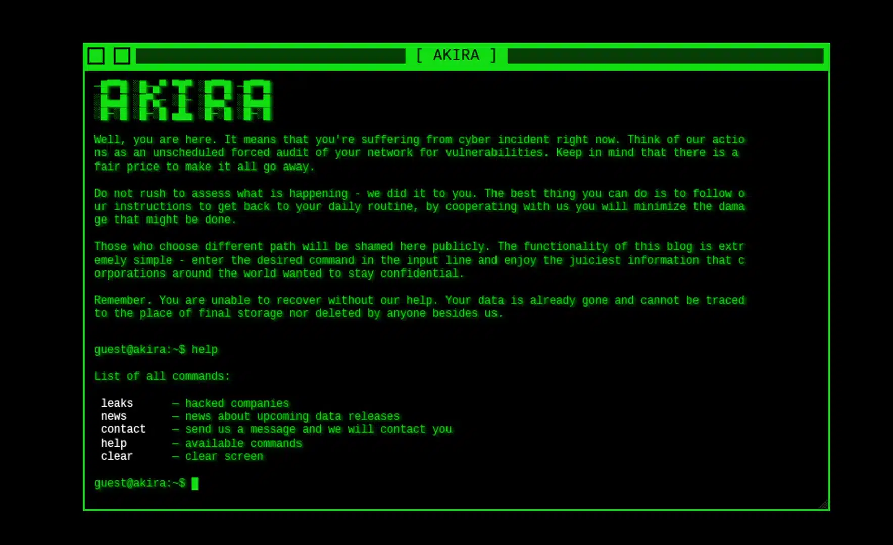 Descriptografar ransomware Akira