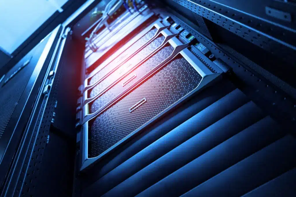 Sala de servidor que efetua o armazenamento de dados